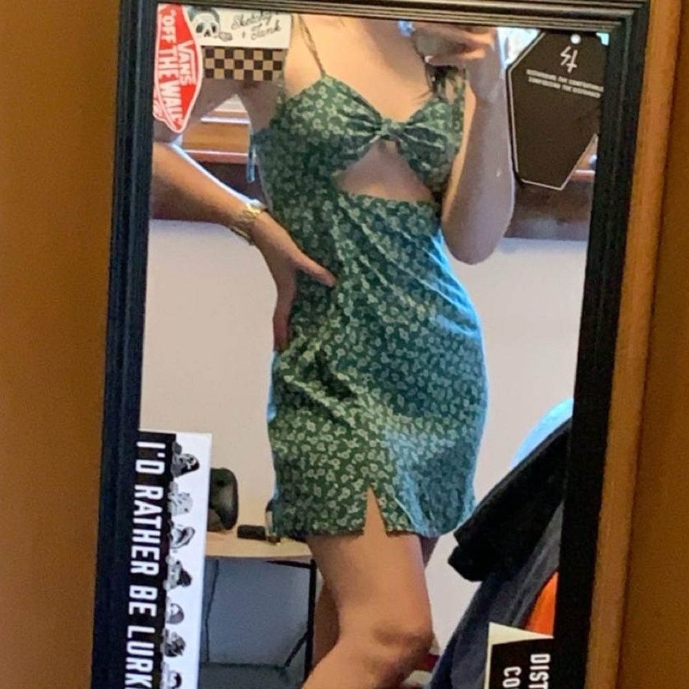 Zaful Green and white Mini Sundress